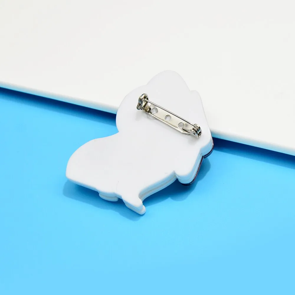 Beautiful Cute Acrylic Long Ear Dog Brooches For Women