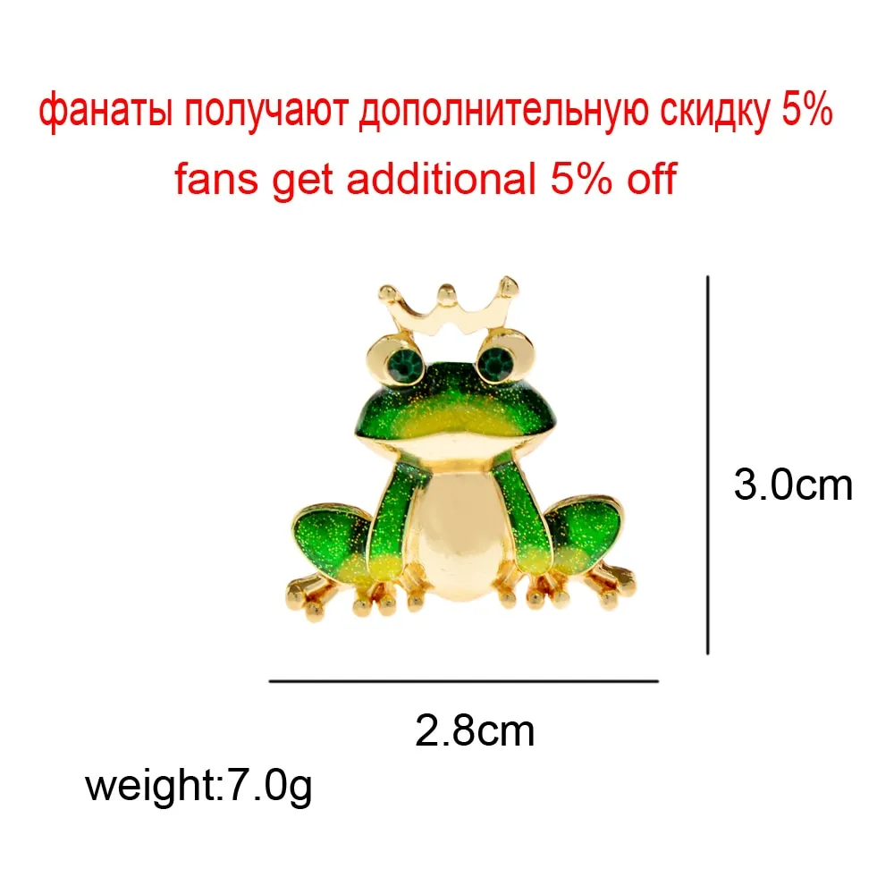 Beautiful Enamel Wear Crown Frog Brooches For Women And Men