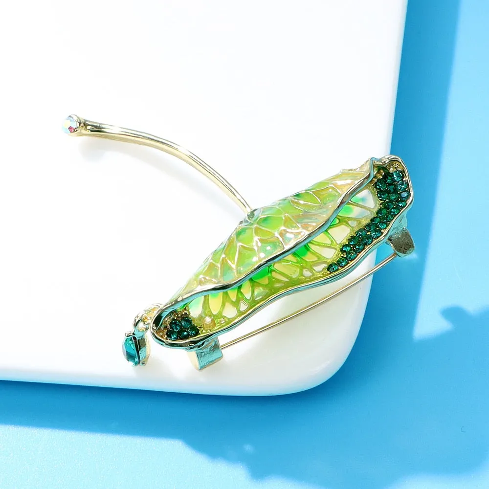 Beautiful Summer Lotus Leaf Brooches For Women
