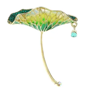 Beautiful Summer Lotus Leaf Brooches For Women