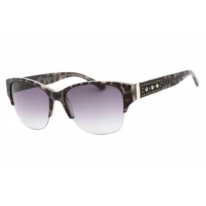 Bebe Women's Sunglasses - Jet Animal Zylonite Half Rim Rectangular Frame | BB7196 001