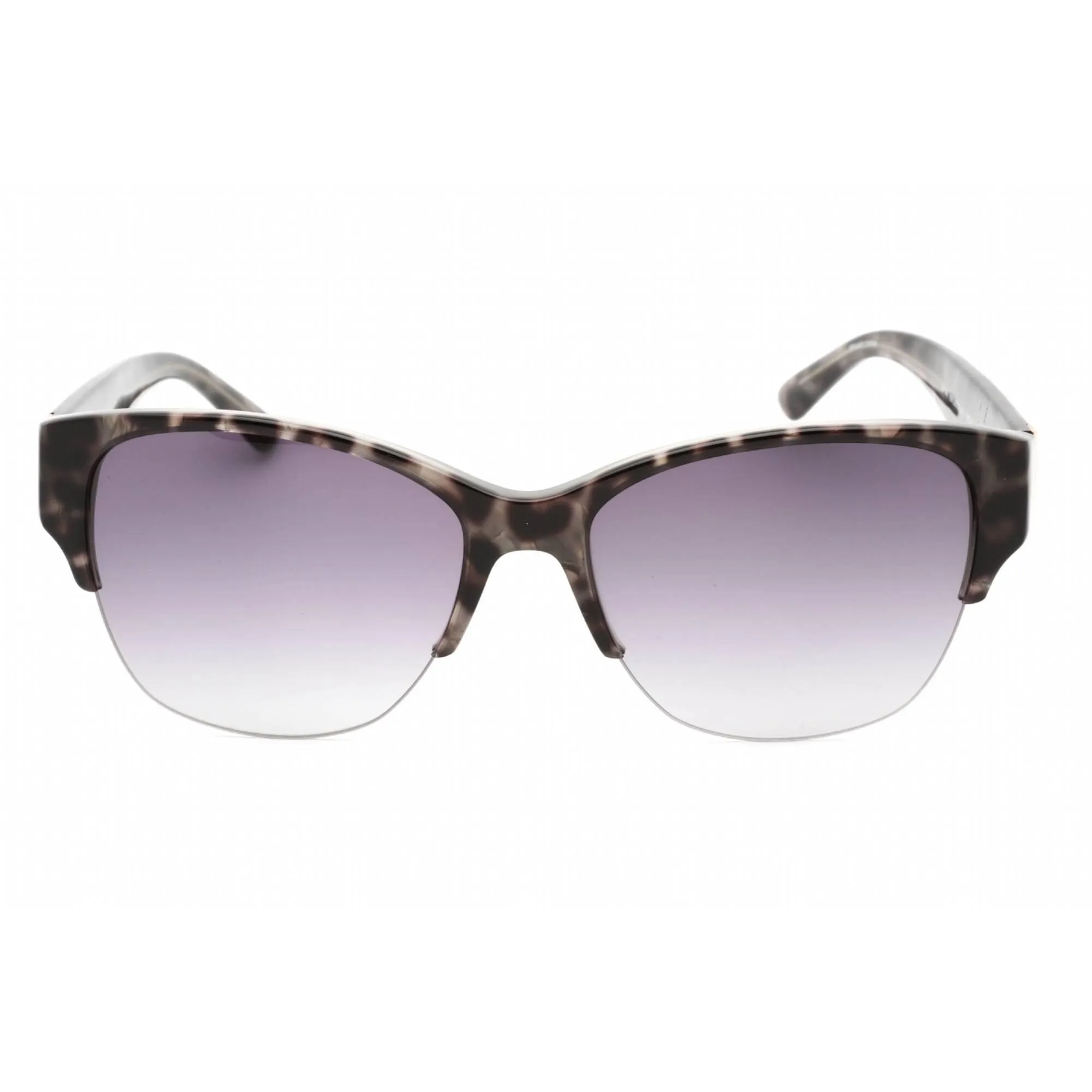 Bebe Women's Sunglasses - Jet Animal Zylonite Half Rim Rectangular Frame | BB7196 001