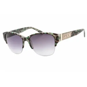 Bebe Women's Sunglasses - Olive Animal Plastic Half Rim Rectangular Frame | BB7196 300