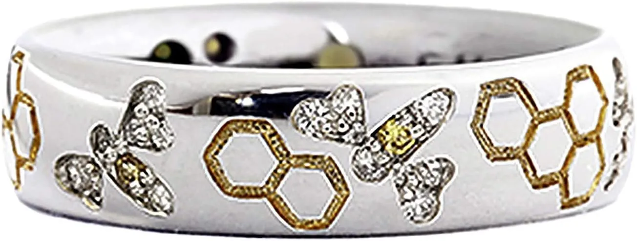 Bee Honeycomb Ring for Women Cute Rings Minimalist Design Rings