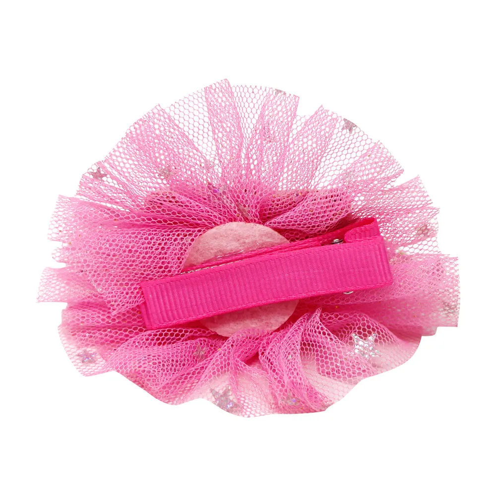 Bella Bunny Hot Pink Sequin Ears with Tulle Hairclips