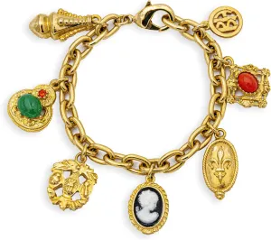 Ben-Amun Jewelry Royal Charm Vintage-Inspired Gold Multi Charm Bracelet