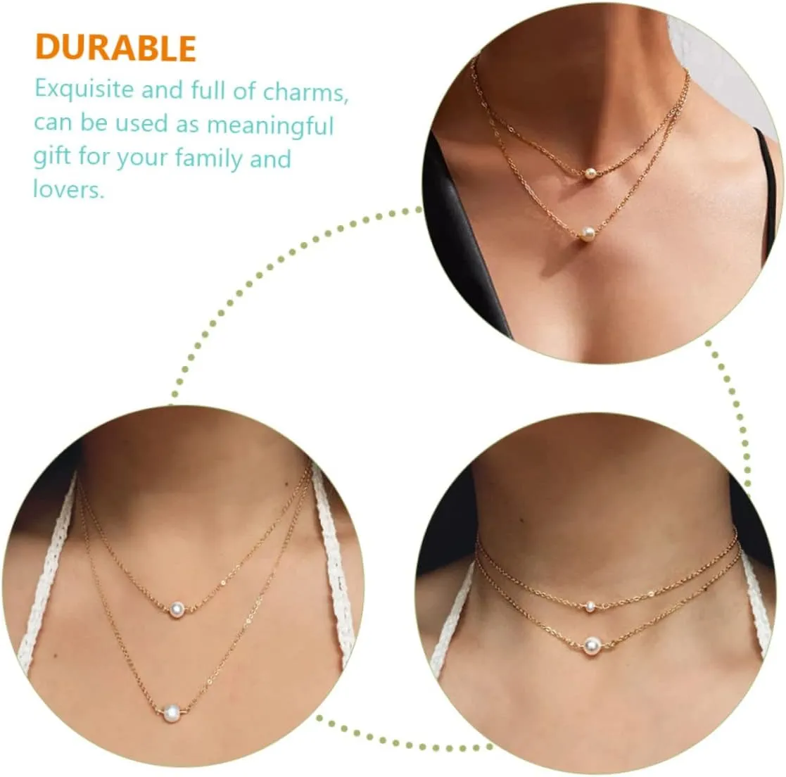 BESPORTBLE Pearl Necklace Vintage Jewelry for Women Necklace Jewelry Double Layer Neck Chains Pearl Choker Women