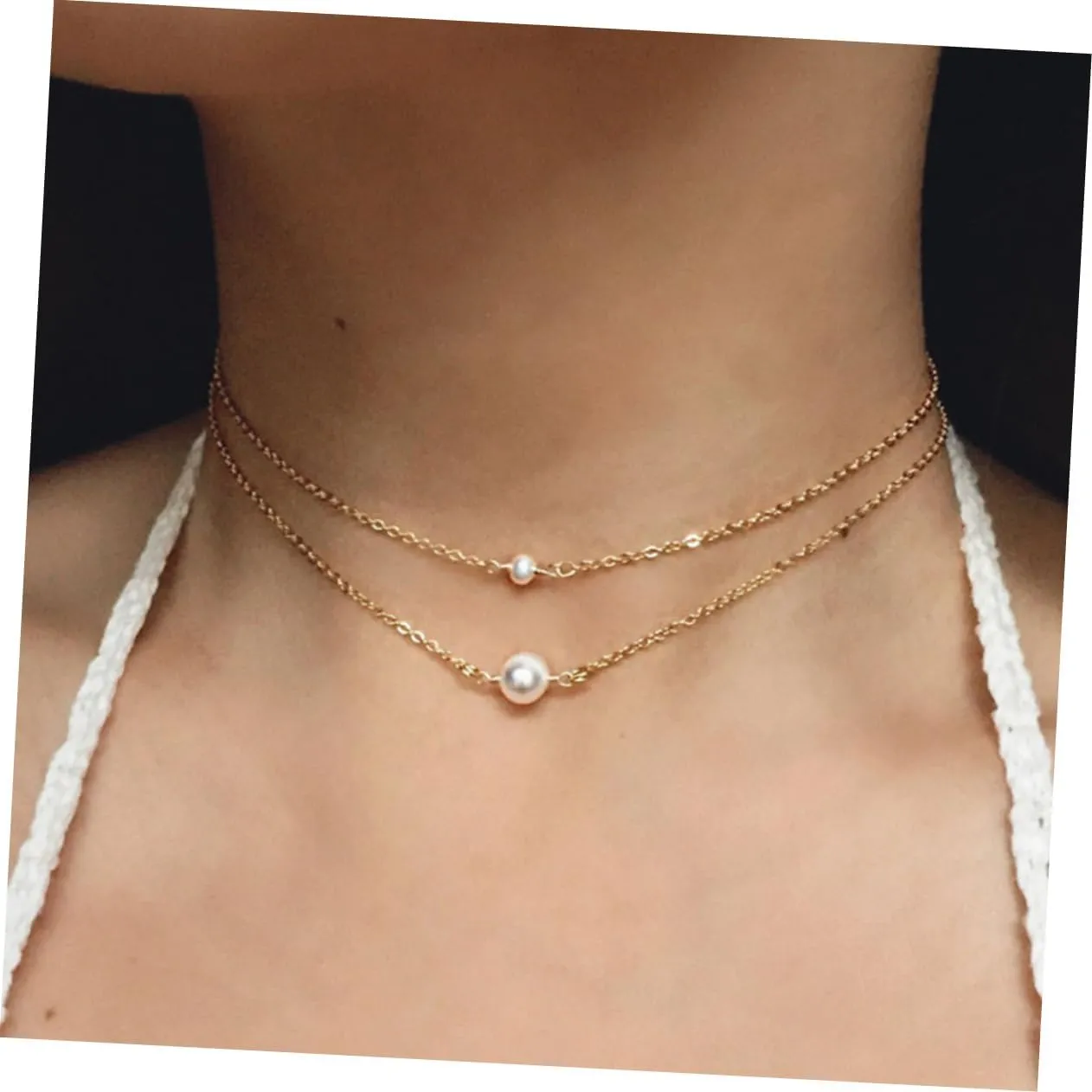 BESPORTBLE Pearl Necklace Vintage Jewelry for Women Necklace Jewelry Double Layer Neck Chains Pearl Choker Women