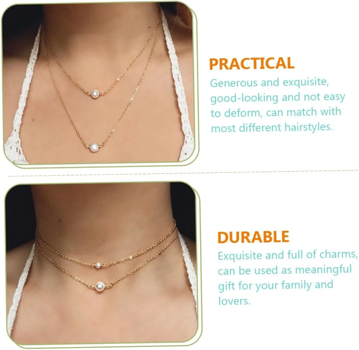 BESPORTBLE Pearl Necklace Vintage Jewelry for Women Necklace Jewelry Double Layer Neck Chains Pearl Choker Women