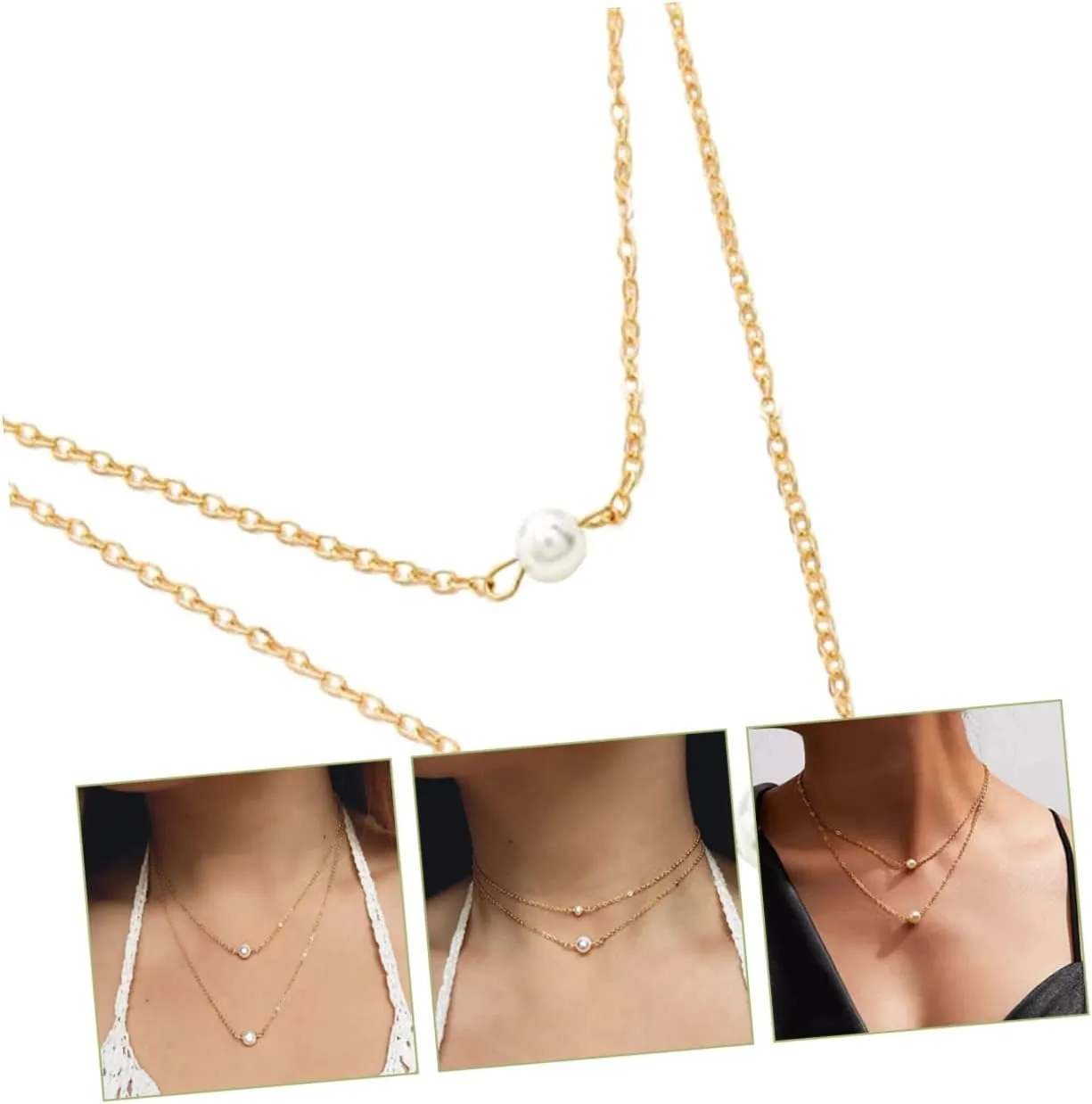 BESPORTBLE Pearl Necklace Vintage Jewelry for Women Necklace Jewelry Double Layer Neck Chains Pearl Choker Women
