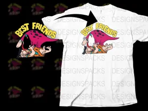 Best Friends Dinosaur and Man Design Png Digital Download