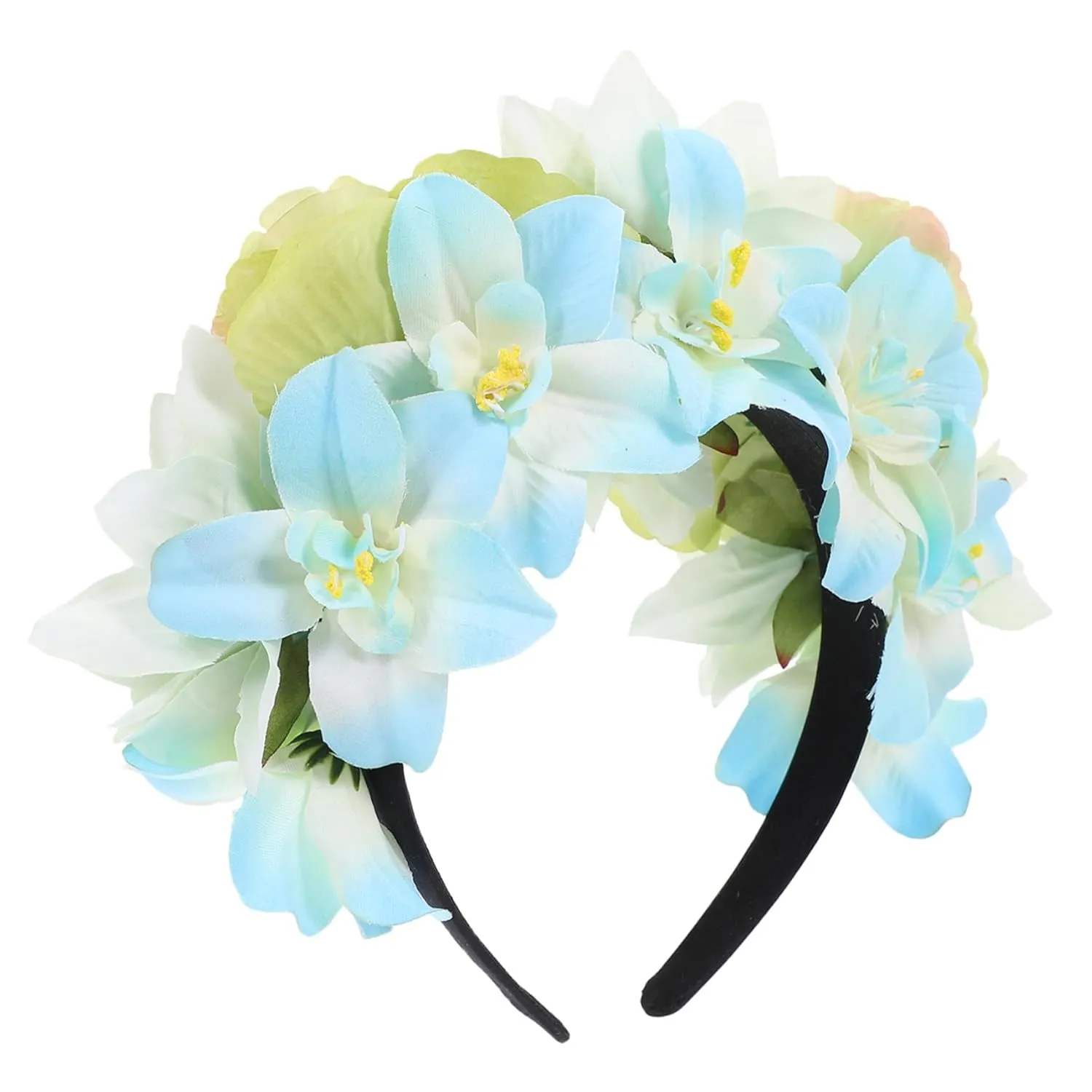 BESTYASH Boho Flower Headband Headwrap Retro Peony Flower Hair Accessories Tea Party Headpiece