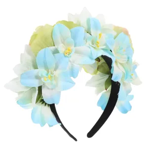BESTYASH Boho Flower Headband Headwrap Retro Peony Flower Hair Accessories Tea Party Headpiece