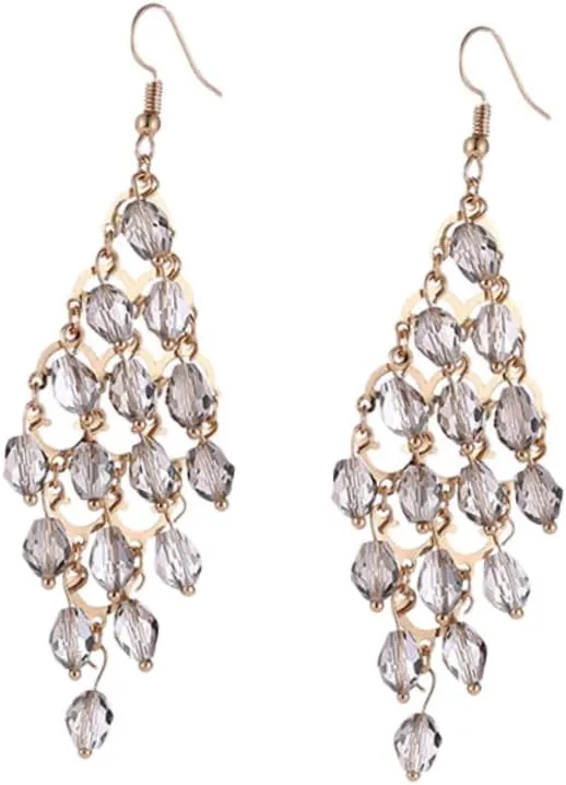 BESTYASH Women's Crystal Eardrop Earrings Bridal Fashion Simple and Beautiful Jewelry