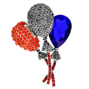Big Crystal Balloon Brooches For Women Cute 2-color Romantic Office Party Rhinestone Brooch
