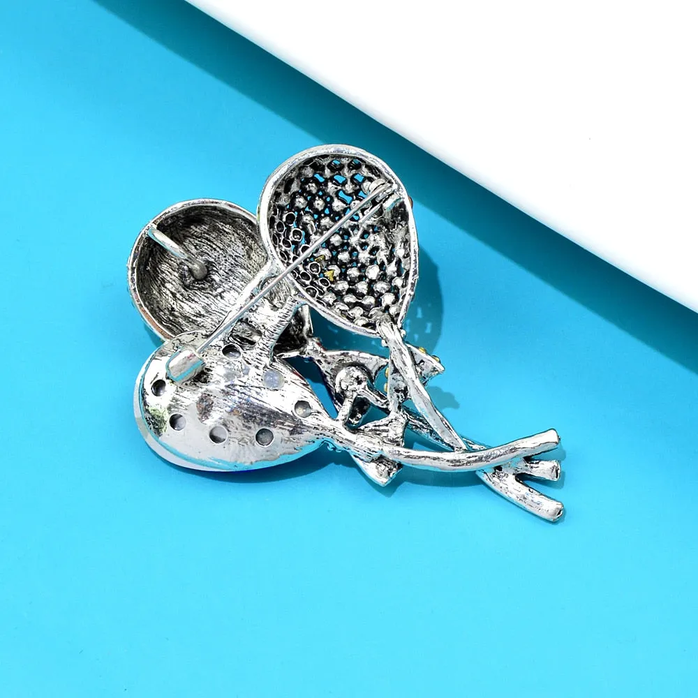 Big Crystal Balloon Brooches For Women Cute 2-color Romantic Office Party Rhinestone Brooch