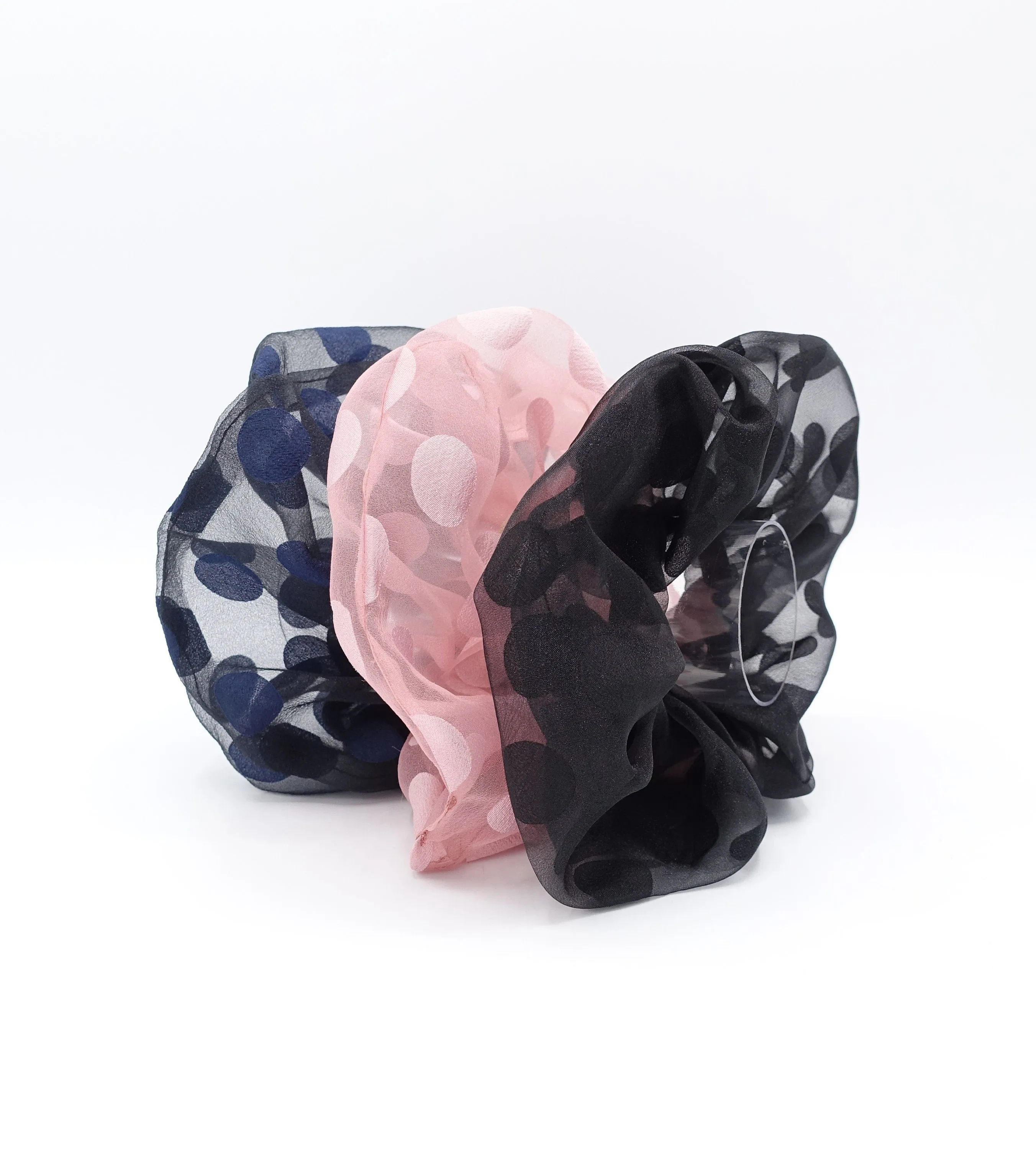 big size dot scrunchies organza hair ties stylish women hair accessory