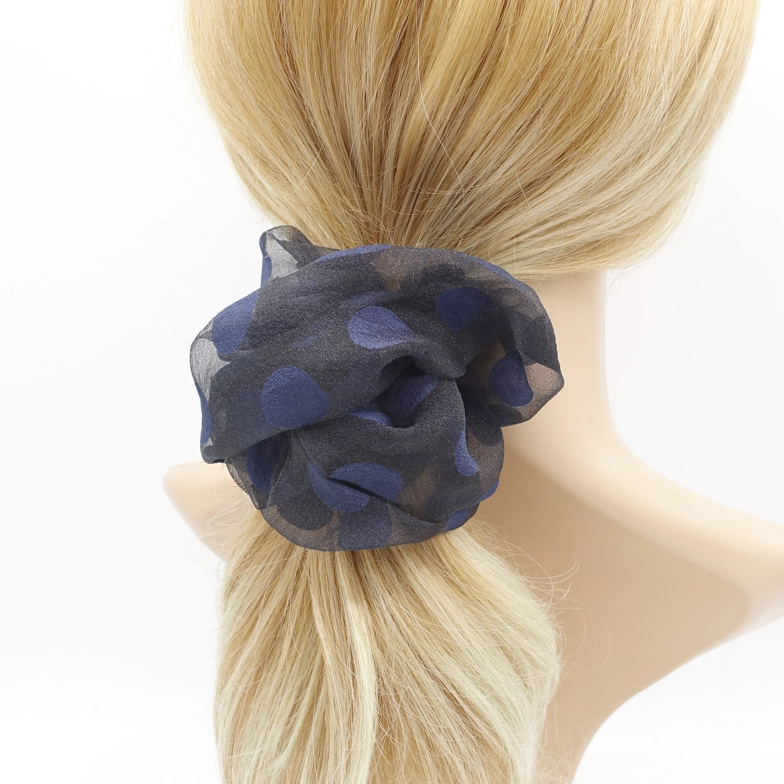 big size dot scrunchies organza hair ties stylish women hair accessory