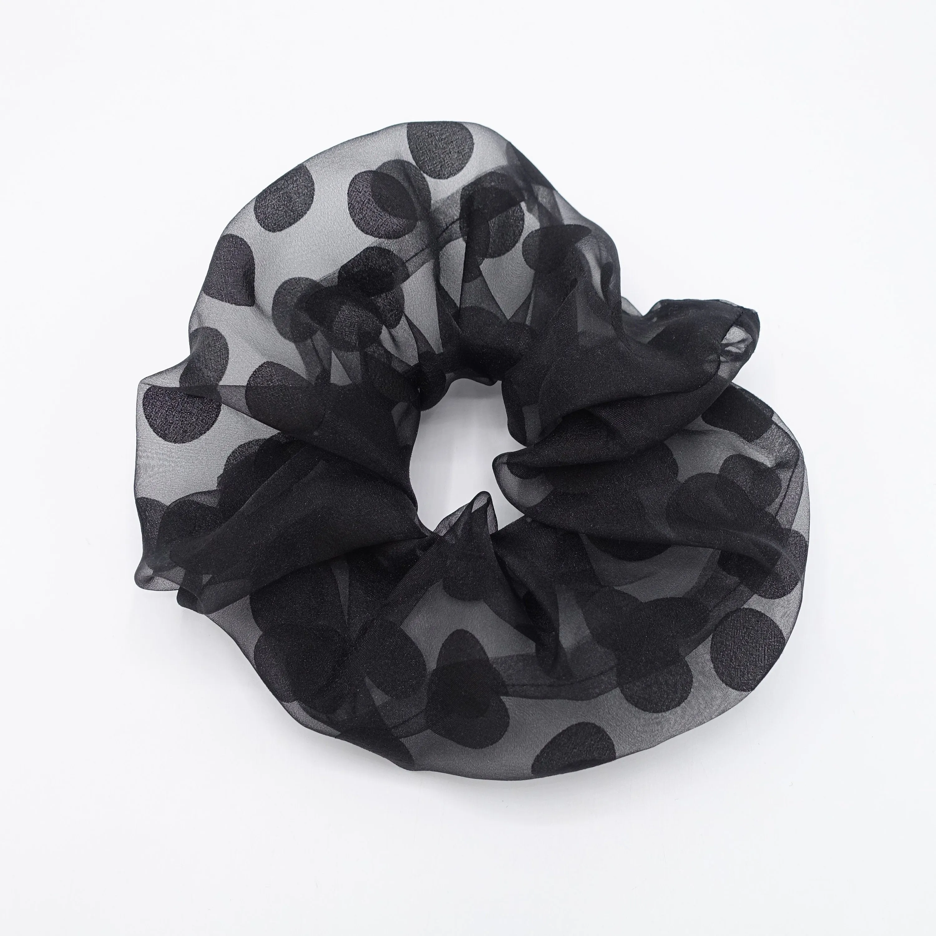 big size dot scrunchies organza hair ties stylish women hair accessory