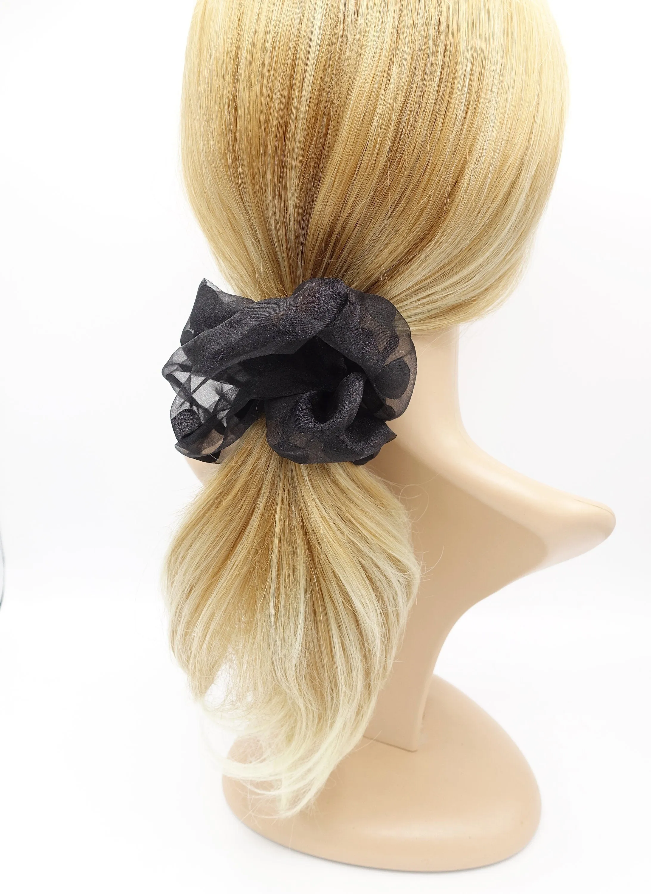 big size dot scrunchies organza hair ties stylish women hair accessory