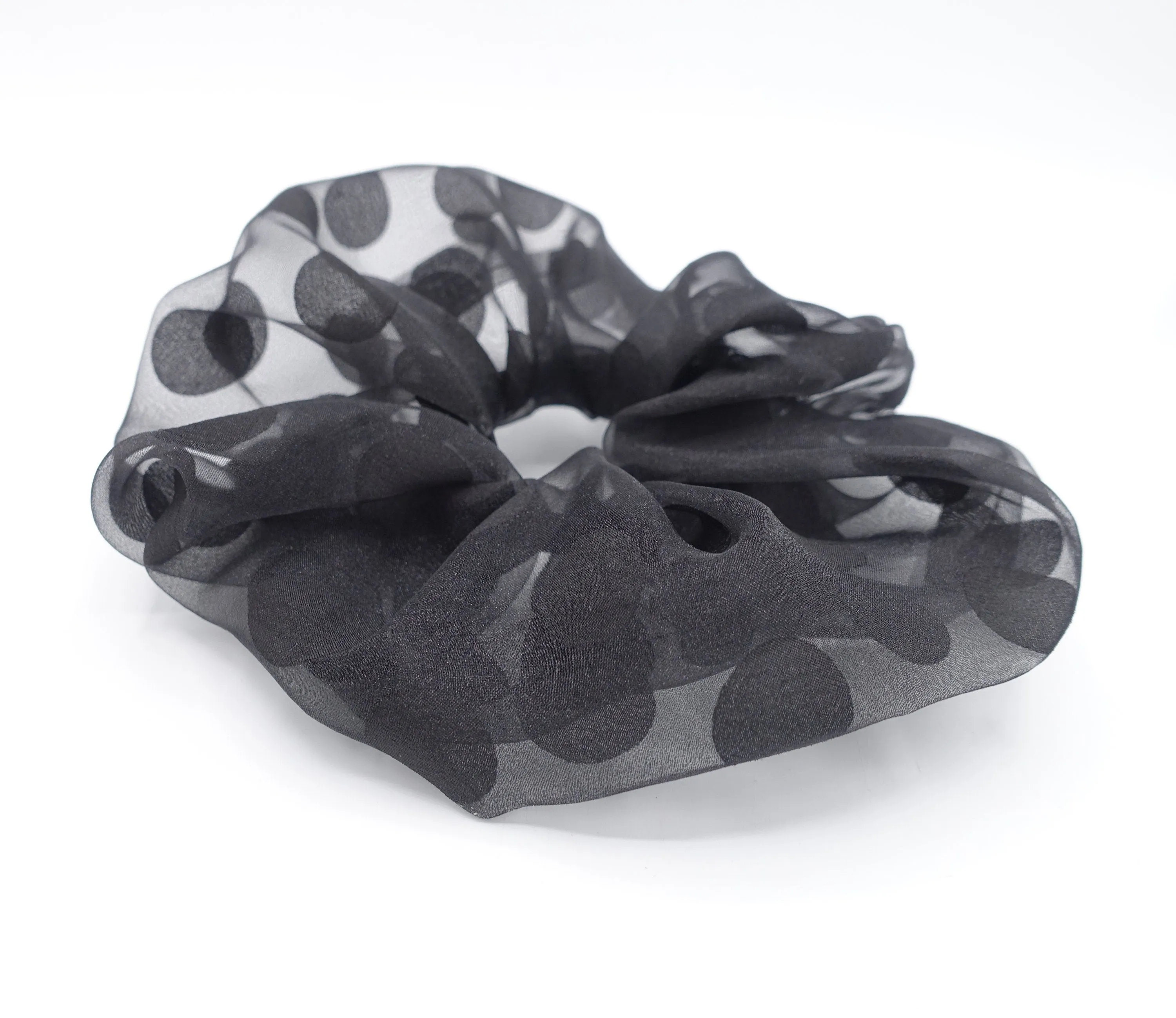 big size dot scrunchies organza hair ties stylish women hair accessory