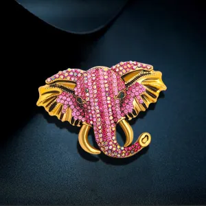 Big Sparkling Elephant Brooches For Women
