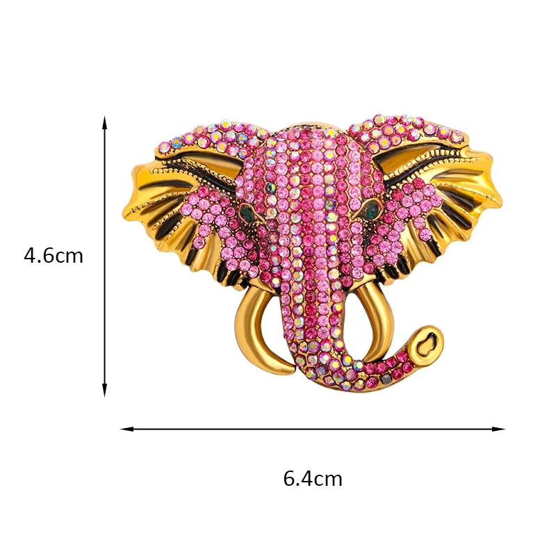 Big Sparkling Elephant Brooches For Women
