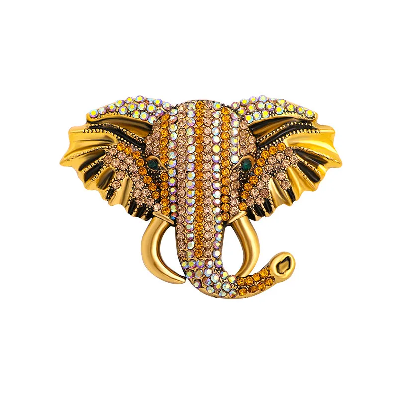 Big Sparkling Elephant Brooches For Women