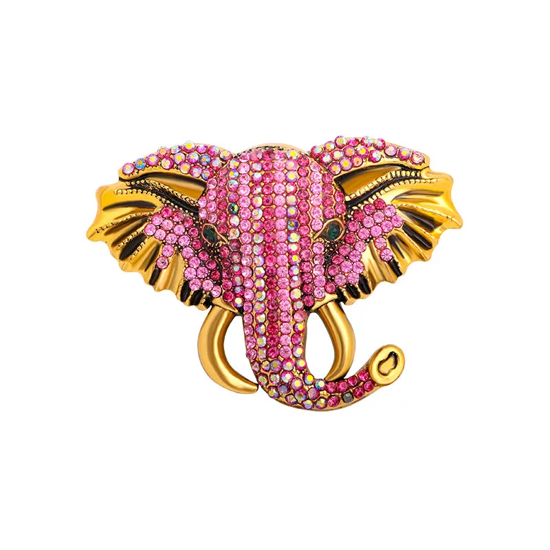 Big Sparkling Elephant Brooches For Women