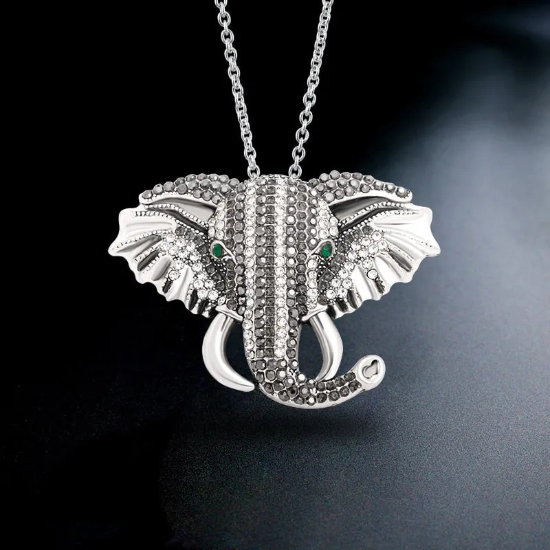 Big Sparkling Elephant Brooches For Women