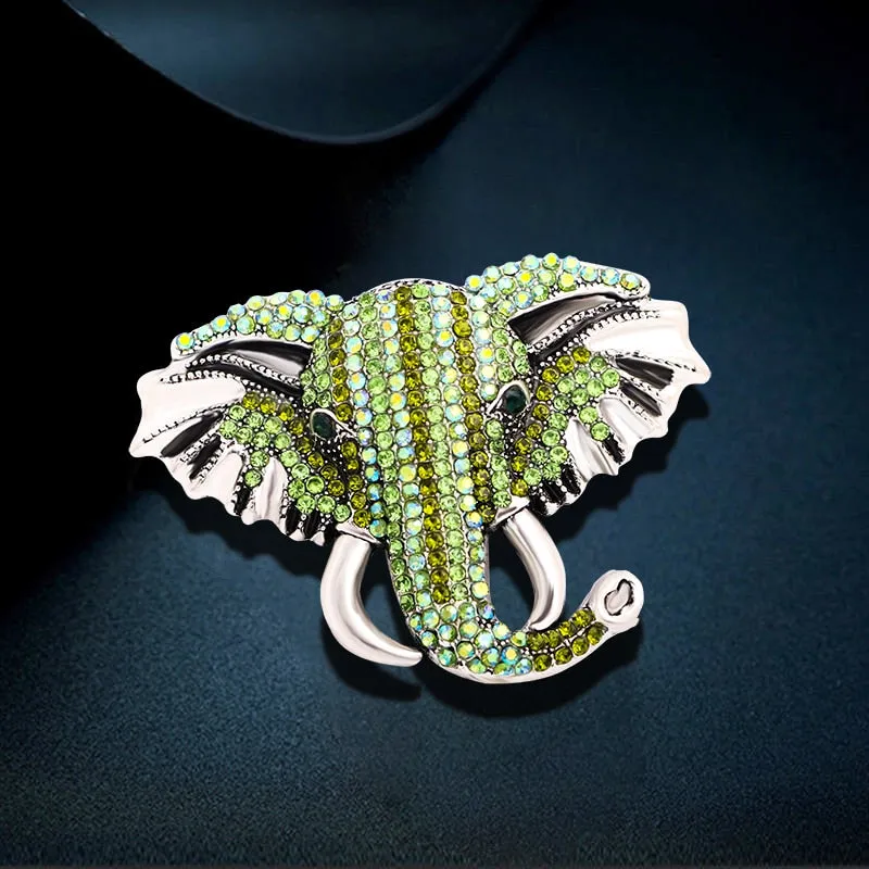Big Sparkling Elephant Brooches For Women
