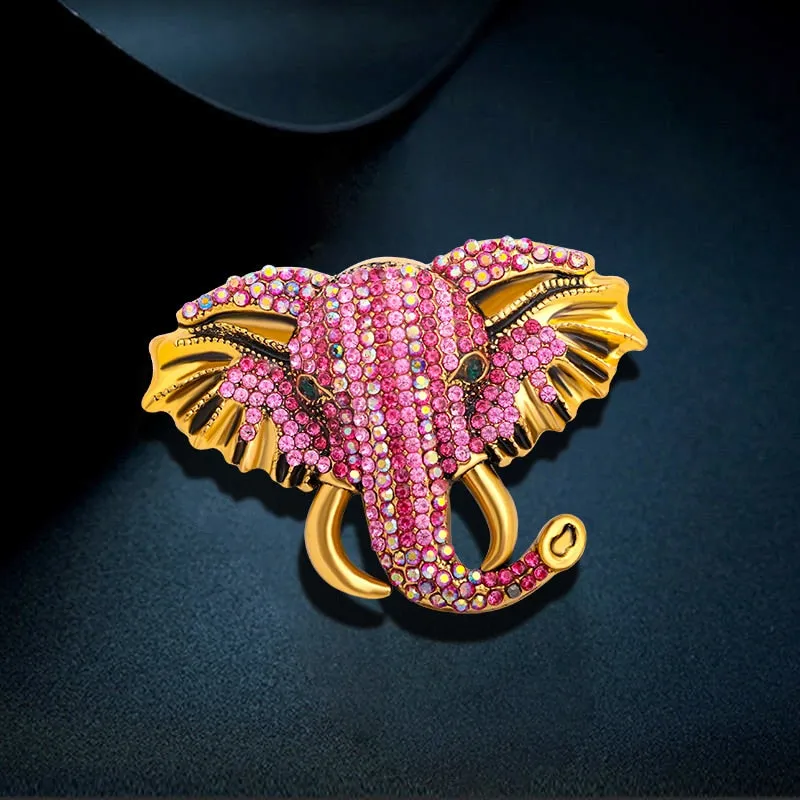 Big Sparkling Elephant Brooches For Women