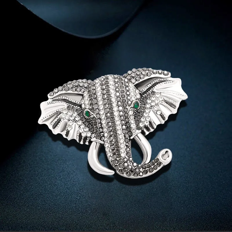 Big Sparkling Elephant Brooches For Women