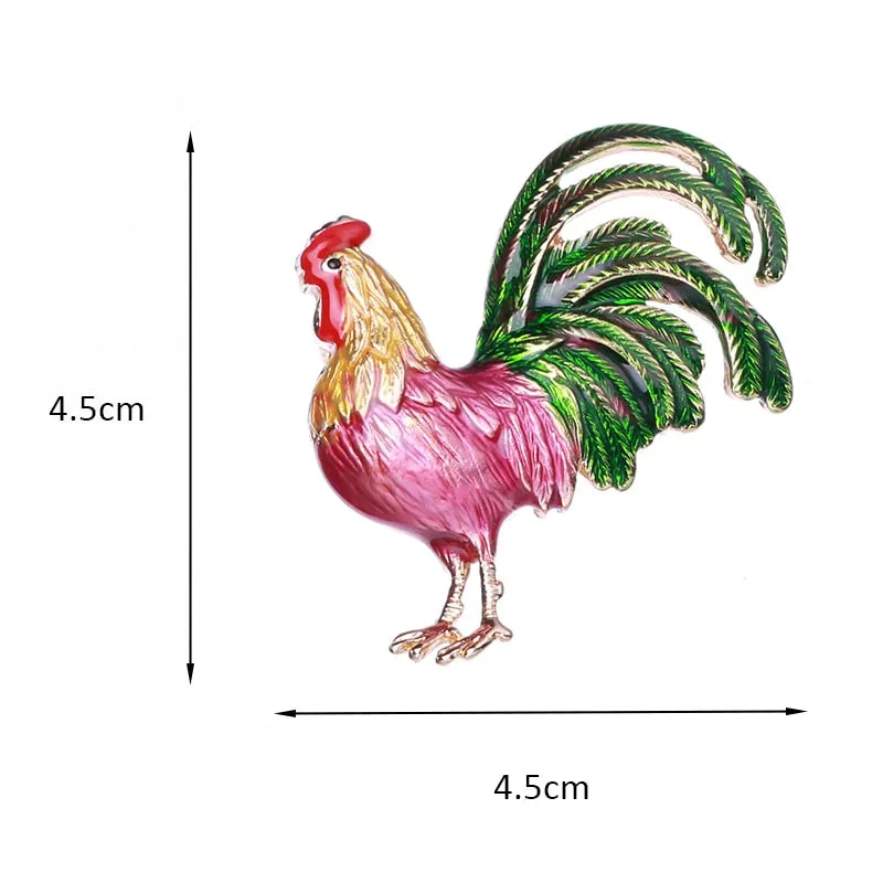 Big Tail Rooster Cock Brooches For Women