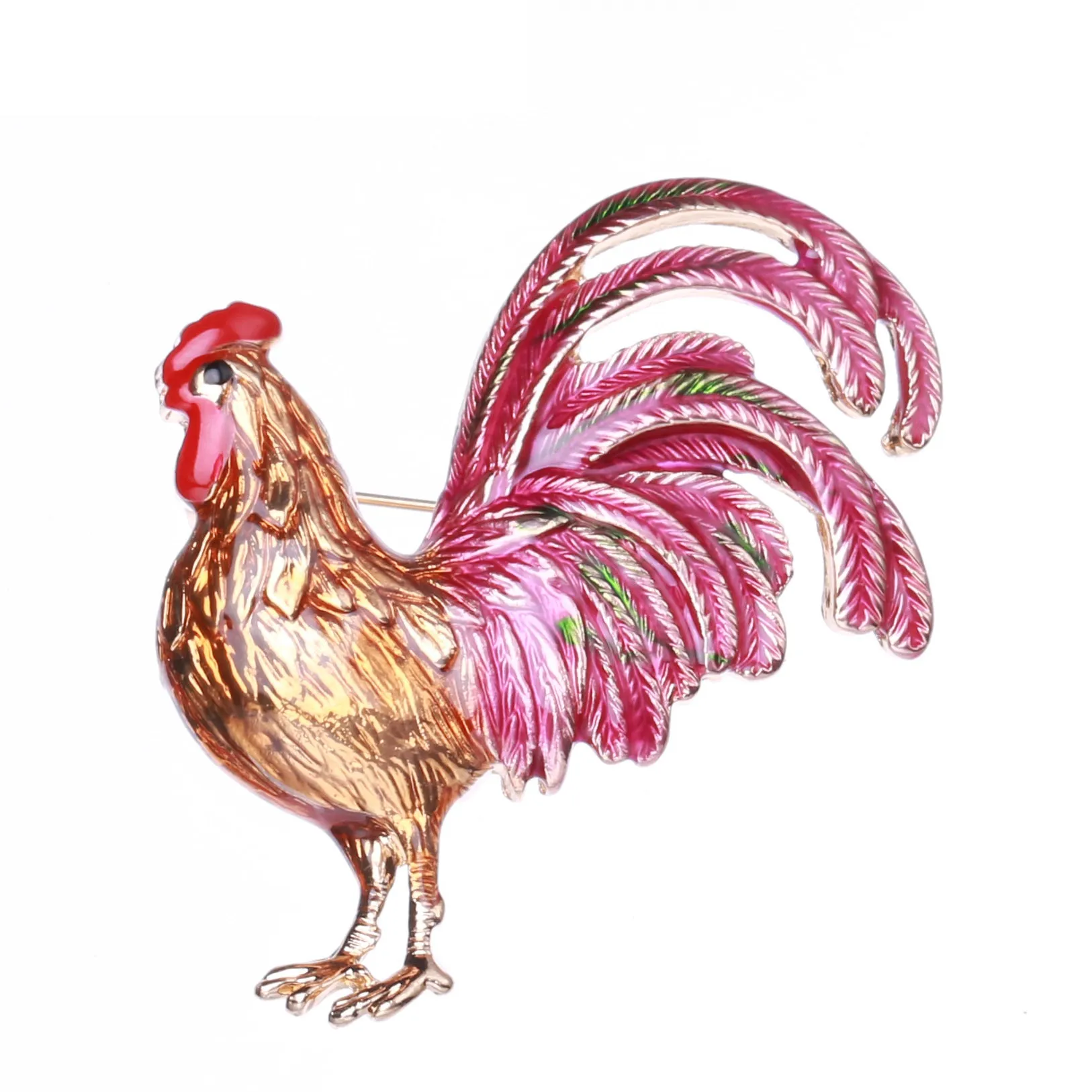 Big Tail Rooster Cock Brooches For Women