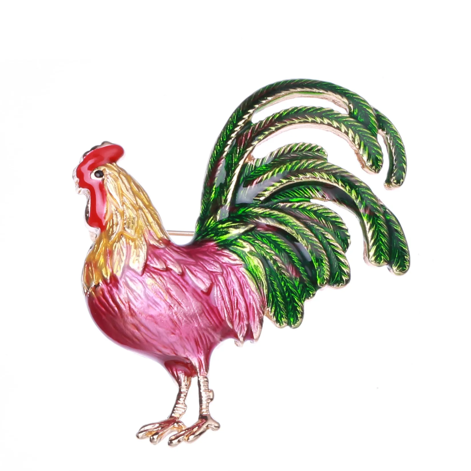 Big Tail Rooster Cock Brooches For Women