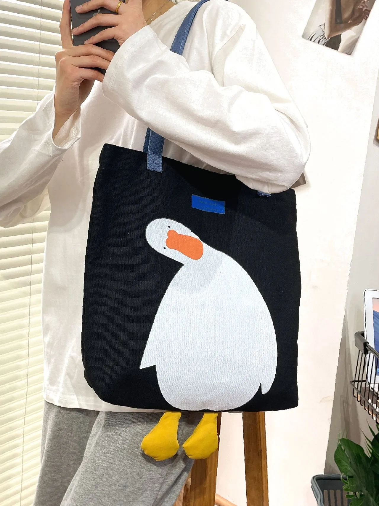 binfenxie - Cartoon Graphic Shopper Bag  - Women Tote Bags