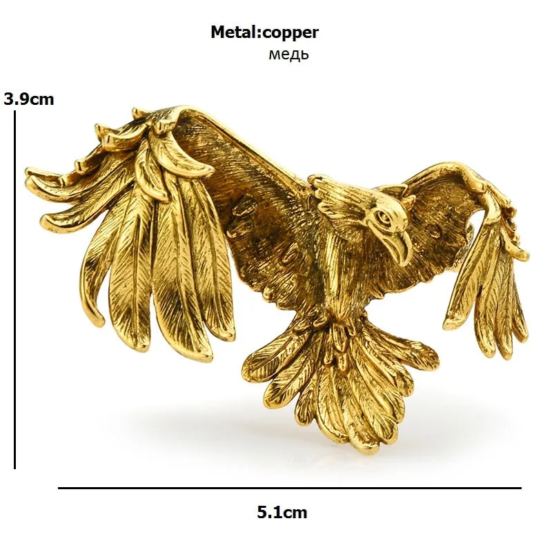 Bird Eagle Brooches Women Men 4-color High Quality Flying Eagle Animal Office Casual Party Brooch