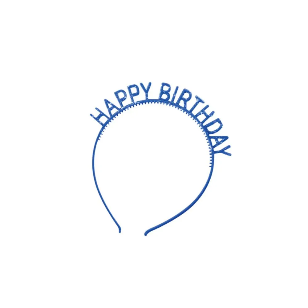 Birthday Plastic Headbands w/ Glitter (4/Pkg)