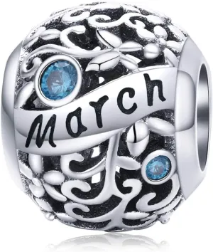Birthstone Charm 925 Sterling Silver Birthday Charm Anniversary Charm Love Charm for Pandora Charm Bracelet