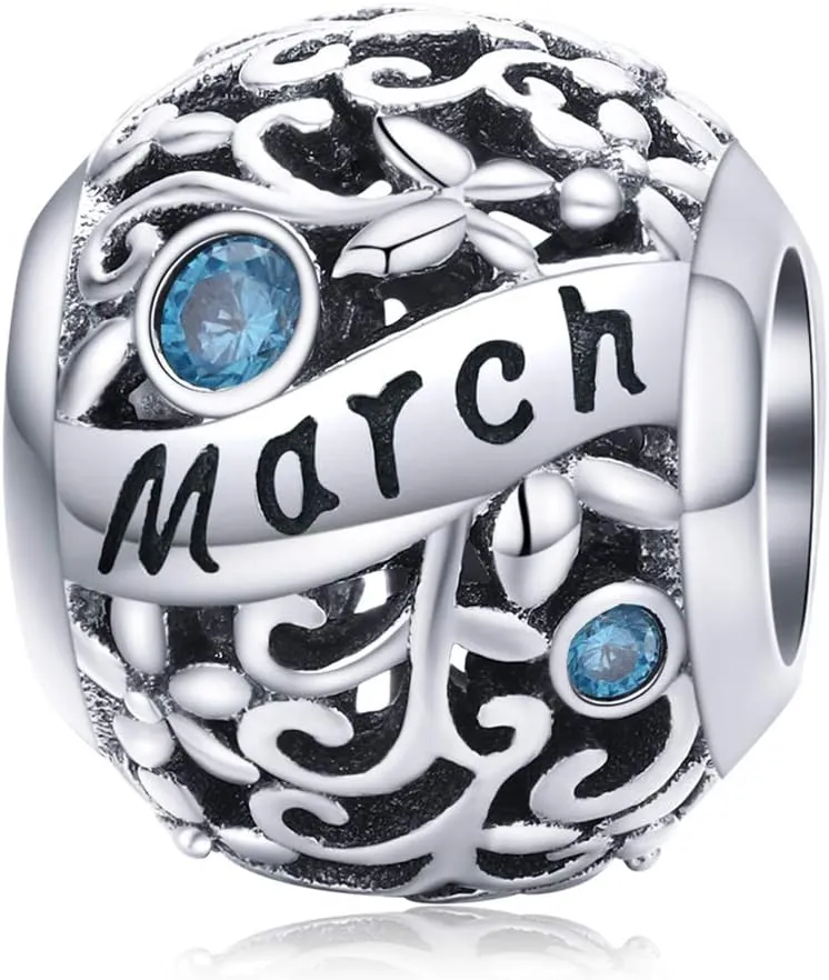 Birthstone Charm 925 Sterling Silver Birthday Charm Anniversary Charm Love Charm for Pandora Charm Bracelet