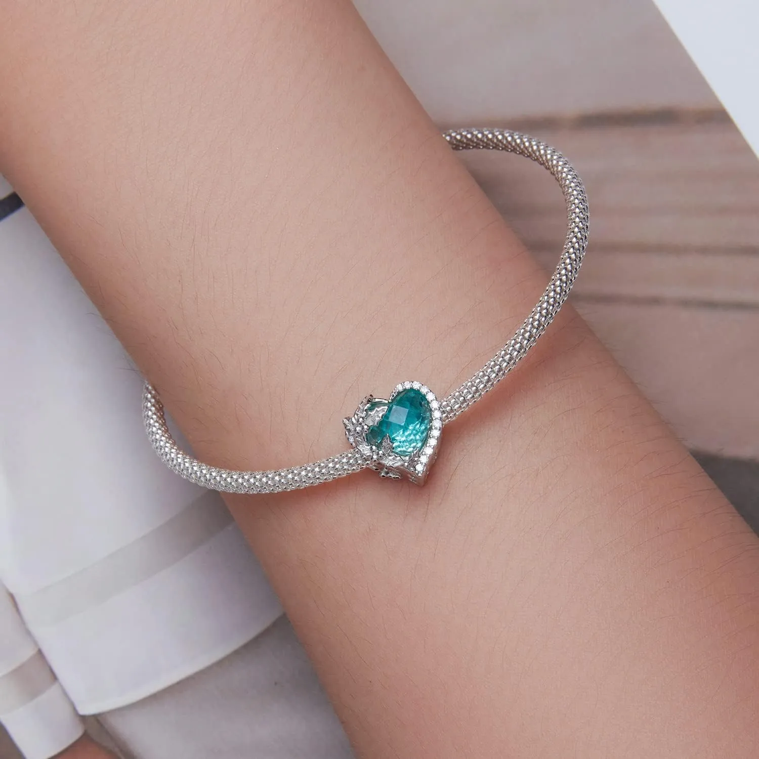 Birthstone Charm 925 Sterling Silver Birthday Charm Love Charm Heart Charm Anniversary Charm Flower Charm Christmas Charm for Pandora Charm Bracelet