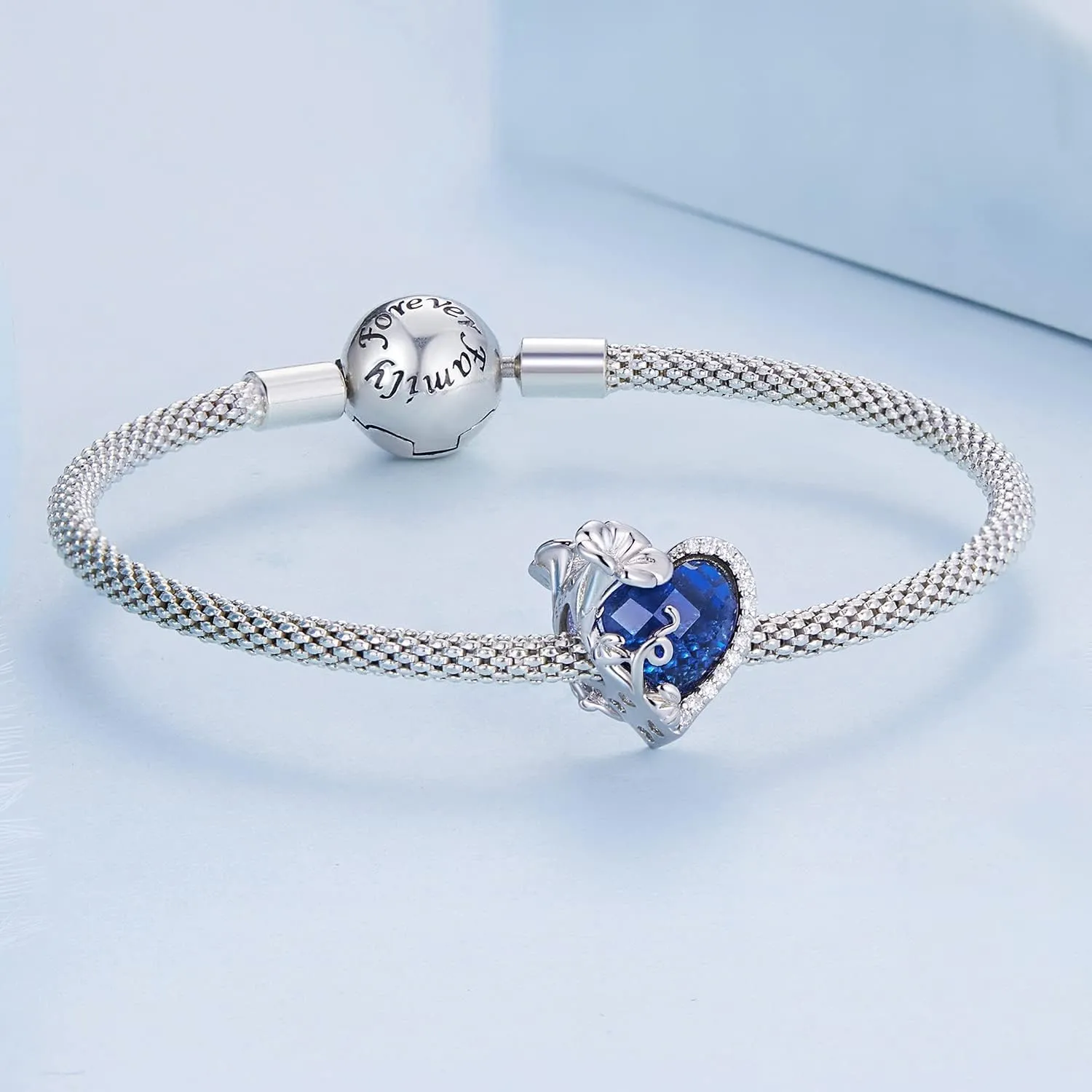 Birthstone Charm 925 Sterling Silver Birthday Charm Love Charm Heart Charm Anniversary Charm Flower Charm Christmas Charm for Pandora Charm Bracelet