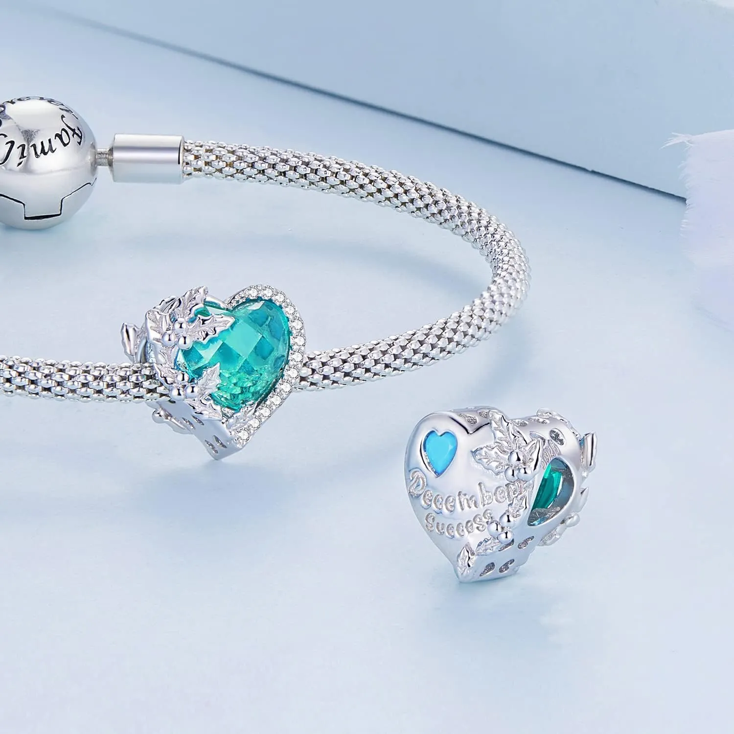 Birthstone Charm 925 Sterling Silver Birthday Charm Love Charm Heart Charm Anniversary Charm Flower Charm Christmas Charm for Pandora Charm Bracelet