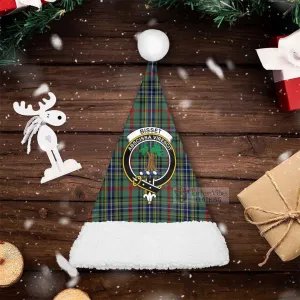 Bisset Tartan Christmas Santa Hats with Family Crest