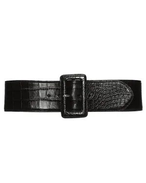 Black Alligator Trench Belt