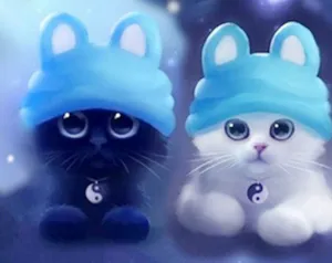 Black & White Cartoon Cats