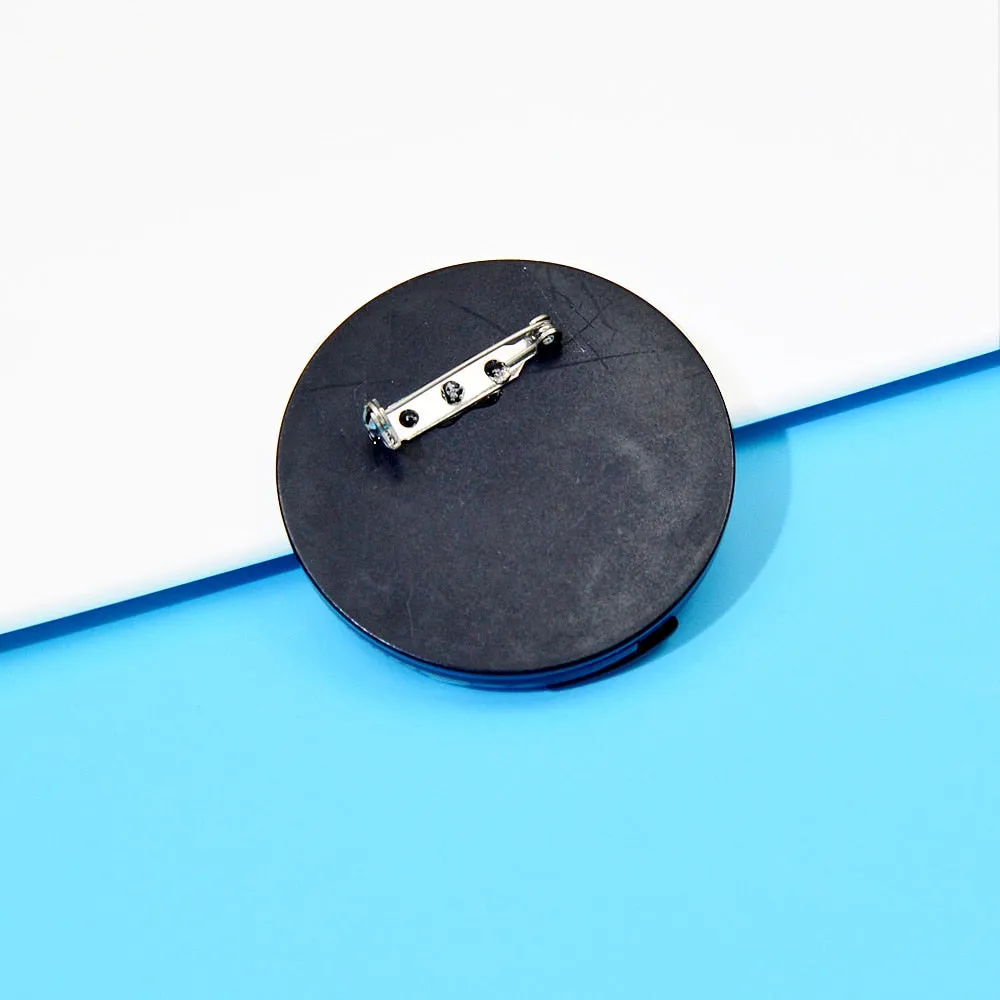 Black And White Modern Girl Pin Acrylic Brooch