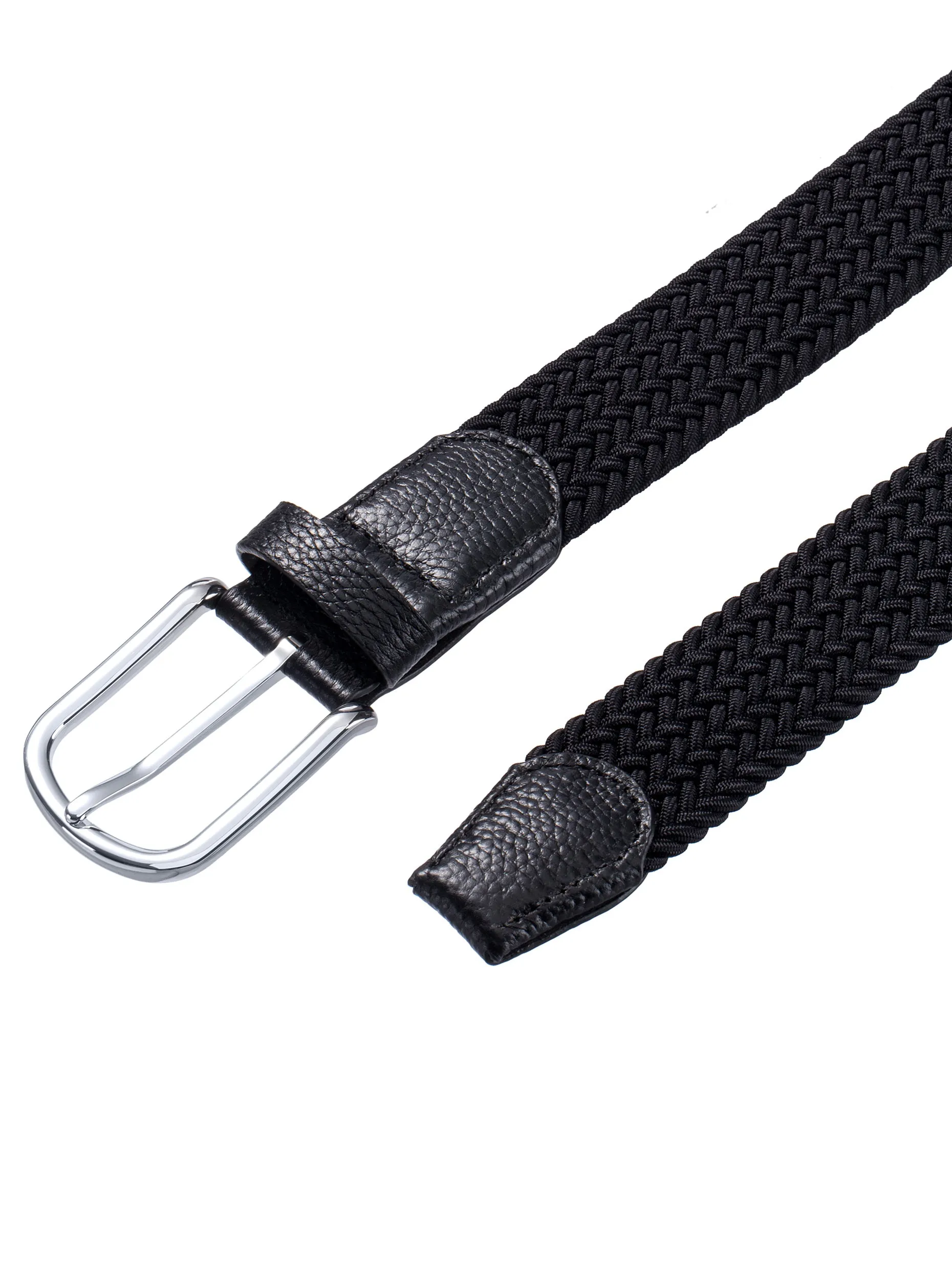 Black Elastic Braided Belt