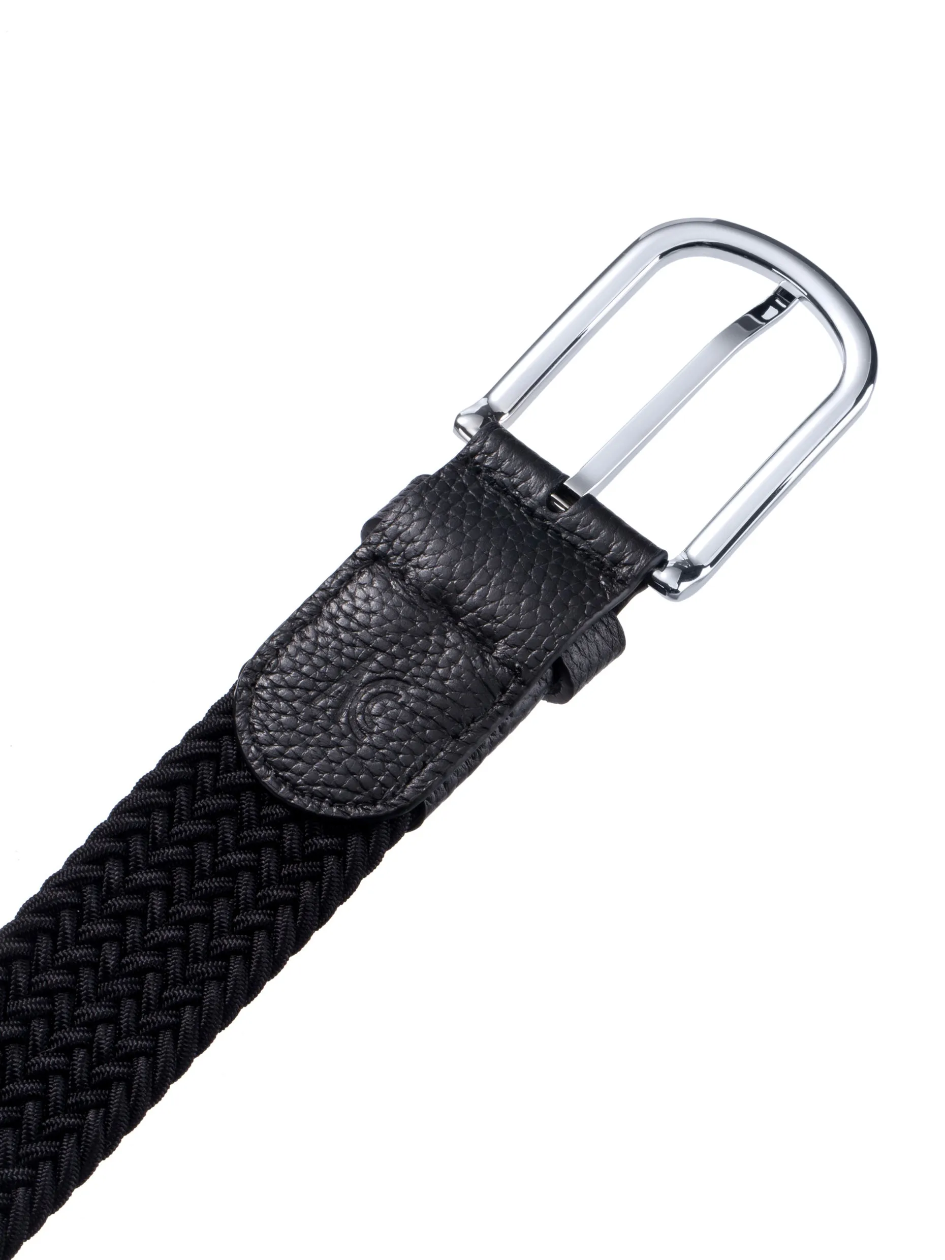 Black Elastic Braided Belt